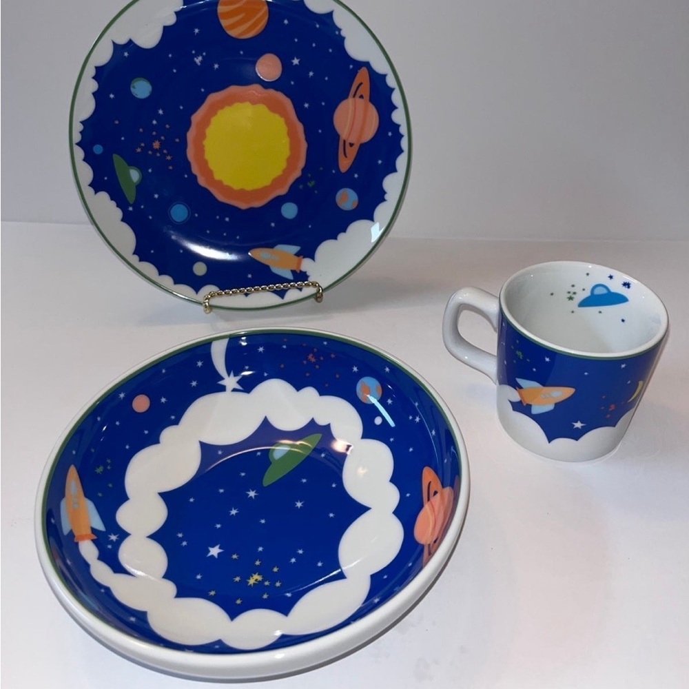 Tiffany & Co. Cosmic Porcelain Kids Dinnerware Set.